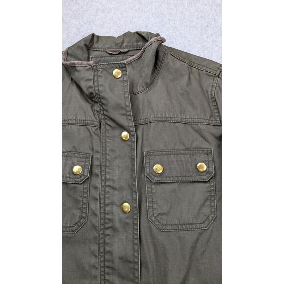 J.Crew Women's SM Downtown Field Jacket Mossy Brown/Green Utility Waxed Cotton - Picture 9 of 16